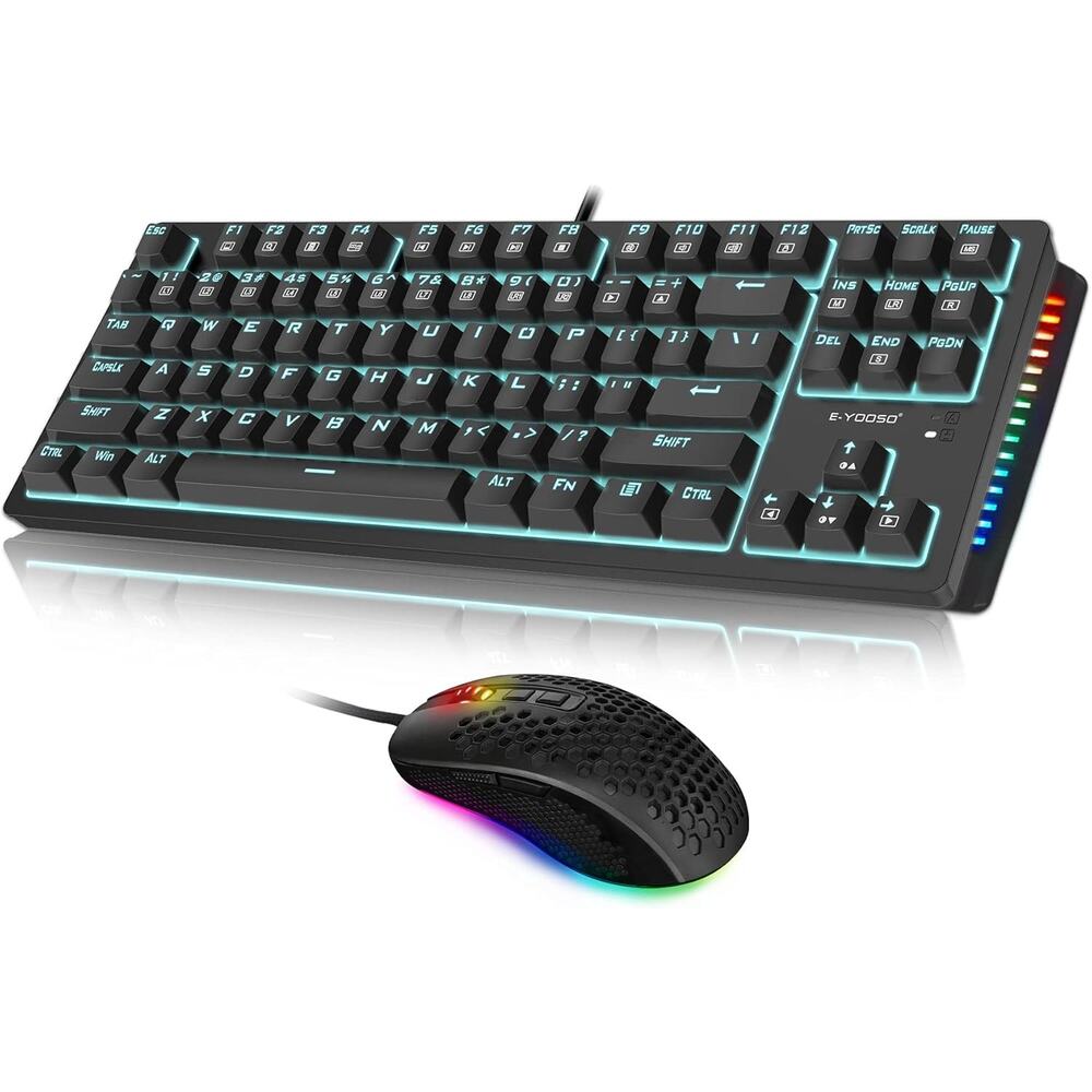 Mechanical Keyboard and Mouse, E-YOOSO Z-737 Wired Gaming Keyboard and Mouse